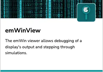 Screenshot of SEGGER emWinView used for debugging display output and stepping through simulations.