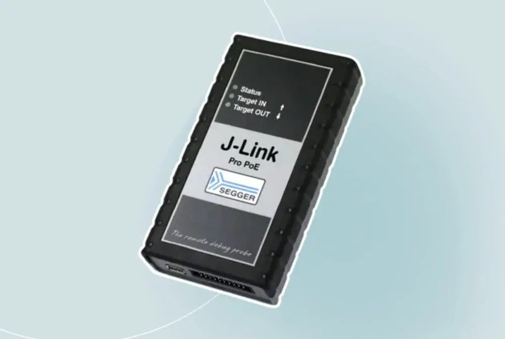 SEGGER J-Link PRO PoE debug probe with Power-over-Ethernet for high-speed, automated embedded debugging