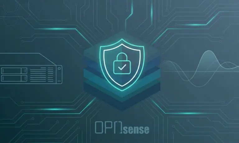 OPNsense network security appliance protected by firmware integrity shield, illustrating stable and secure embedded system architecture