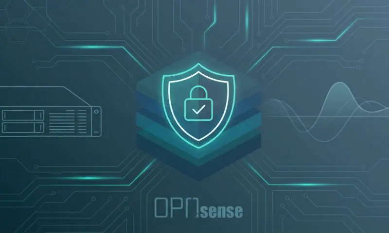 OPNsense network security appliance protected by firmware integrity shield, illustrating stable and secure embedded system architecture